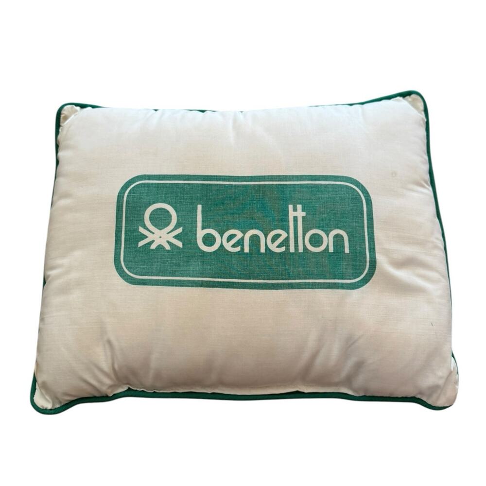 Vintage 1980's United Colors of Benetton Logo Throw Pillow